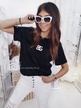 T-shirt czarny Brandenburg Couture haft 3d biały  (3)
