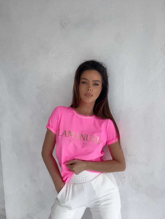 T-shirt SUMMERISH La Manuel neon róż  (1)